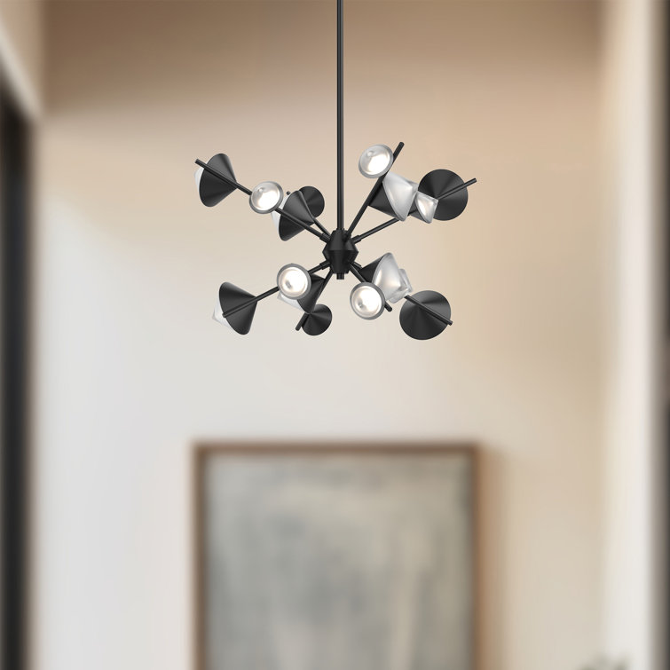 Black Geode 8-Light LED Sputnik Chandelier