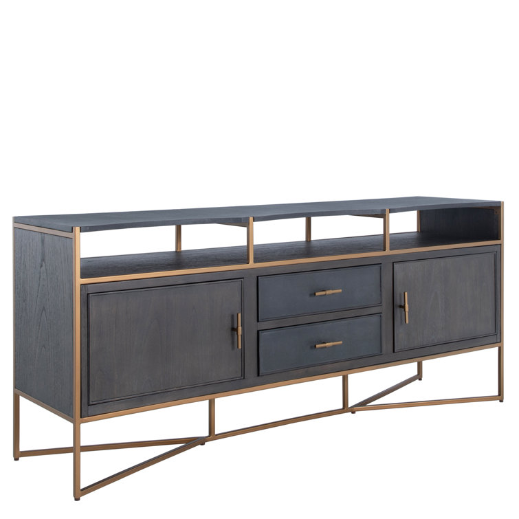 Jameson 70'' Natural Black Faux Shagreen Media Console