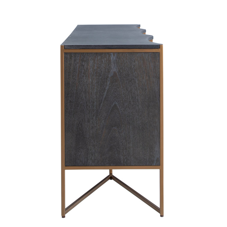 Jameson 70'' Natural Black Faux Shagreen Media Console