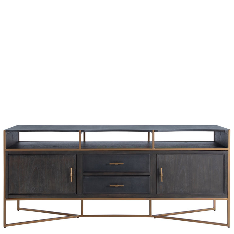 Jameson 70'' Natural Black Faux Shagreen Media Console
