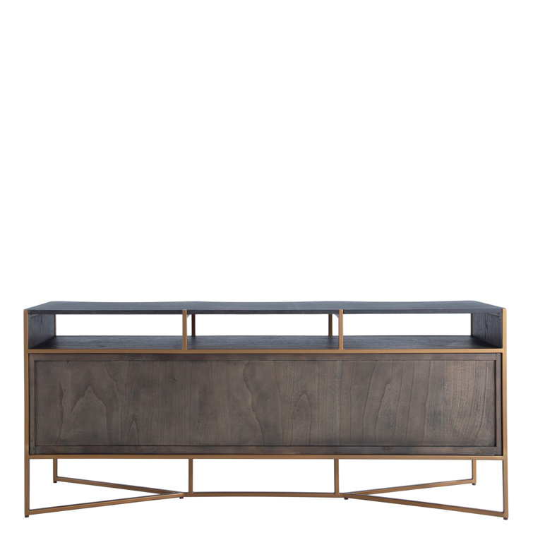 Jameson 70'' Natural Black Faux Shagreen Media Console