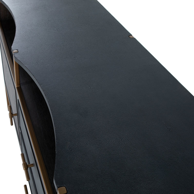 Jameson 70'' Natural Black Faux Shagreen Media Console