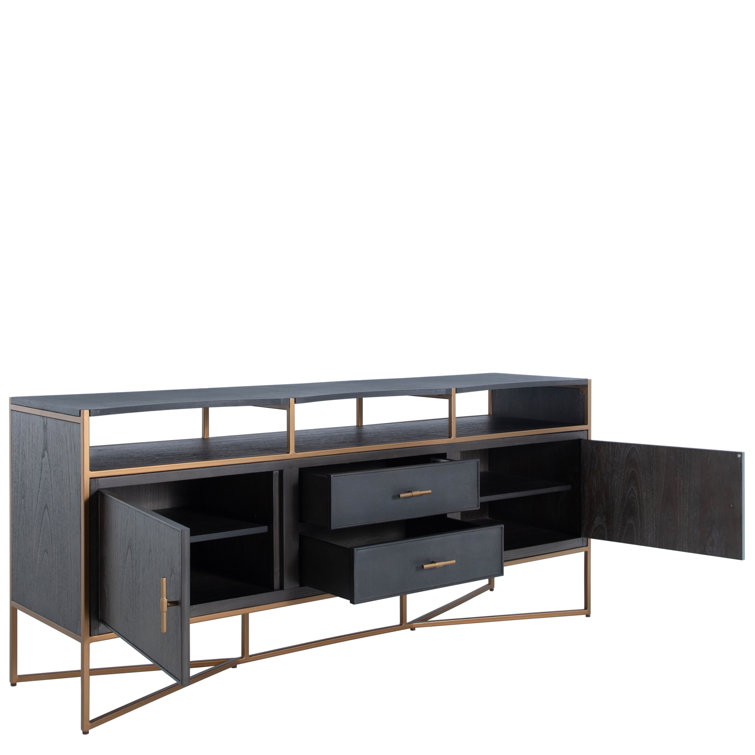 Jameson 70'' Natural Black Faux Shagreen Media Console