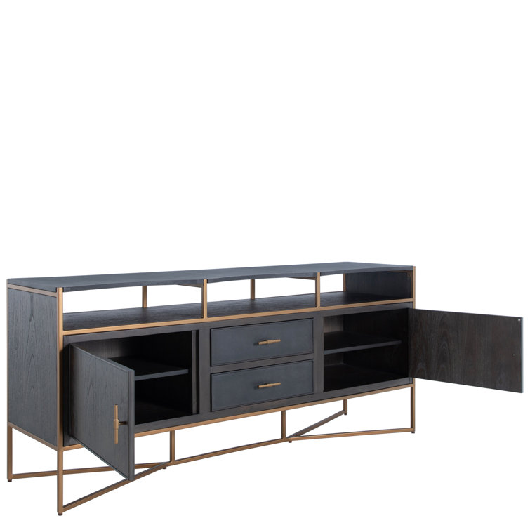 Jameson 70'' Natural Black Faux Shagreen Media Console