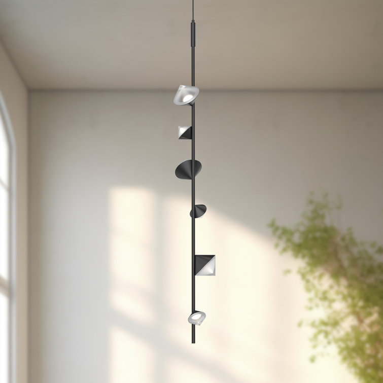 Geode Luxe Black Glass LED Pendant Light 51.25 in