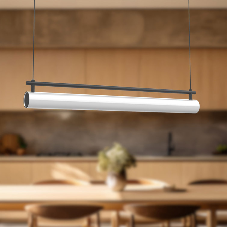 Gramercy Sleek Black LED Kitchen Island Linear Pendant