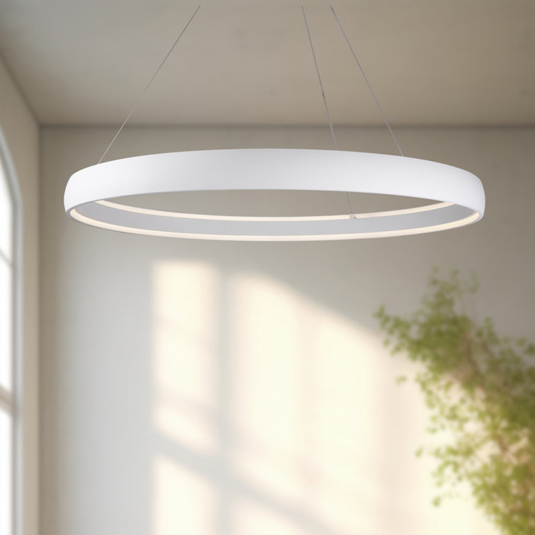 Halo 36" White Brushed Nickel LED Pendant Light