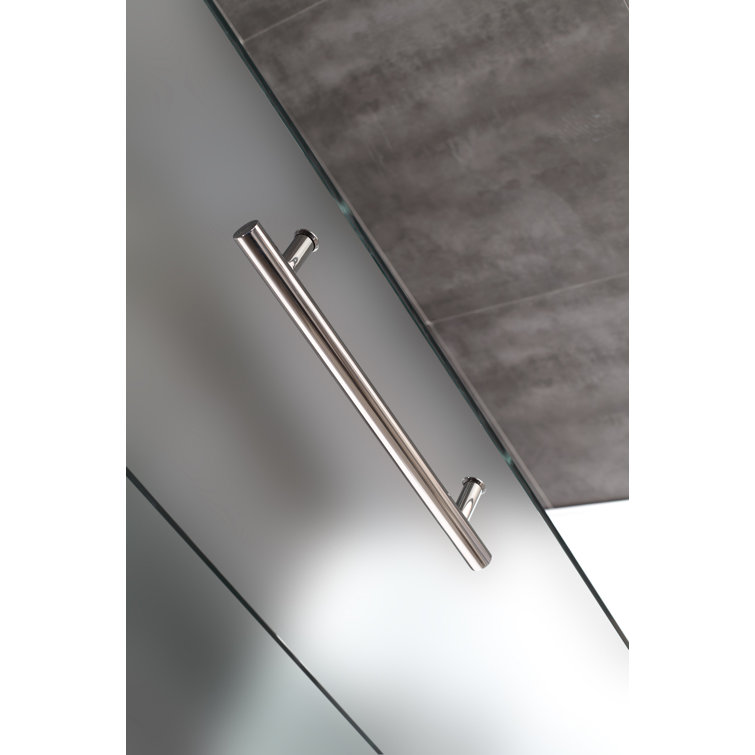 Langham 75" Frameless Frosted Glass Sliding Shower Door