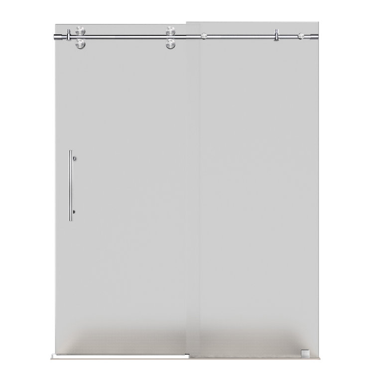 Langham 75" Frosted Glass Frameless Sliding Shower Door