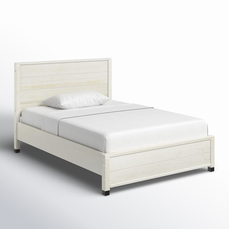 Baja Full/Double Light Pine Wood Platform Bed with Headboard