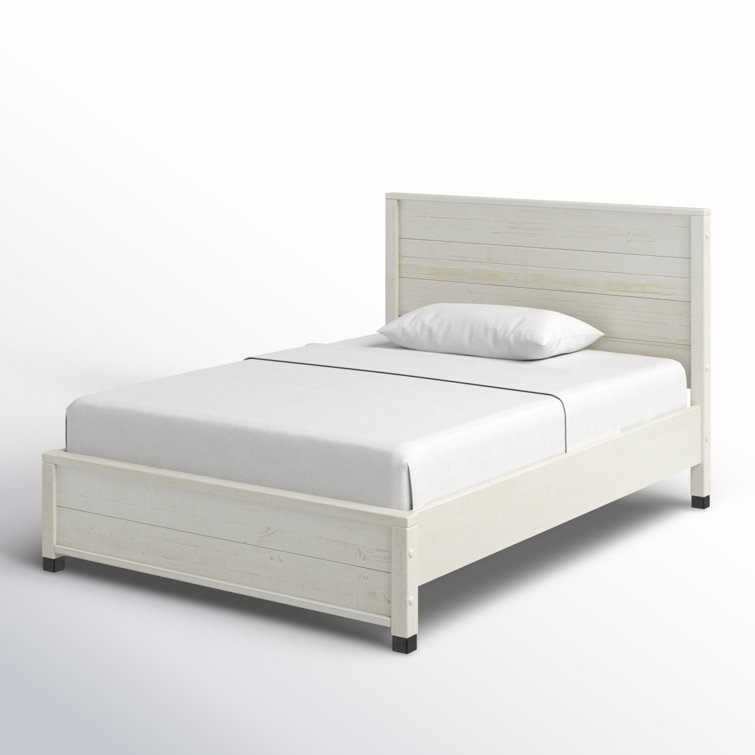 Baja Full/Double Light Pine Wood Platform Bed with Headboard