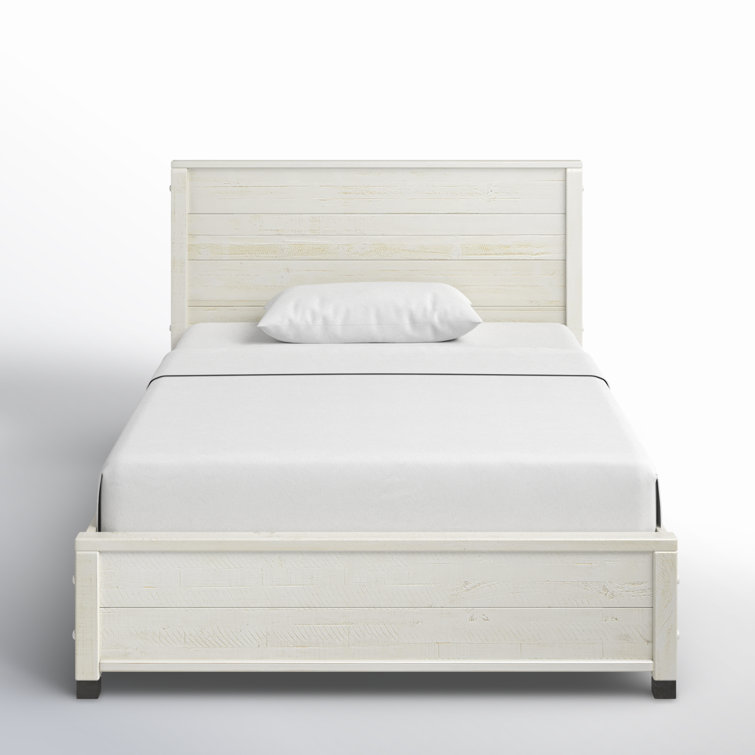 Baja Full/Double Light Pine Wood Platform Bed with Headboard