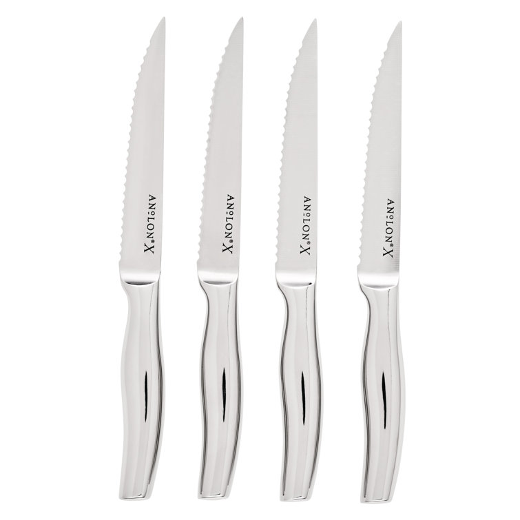 Anolon Anolon X Steak Knife Set, 4 Piece, Stainless Steel