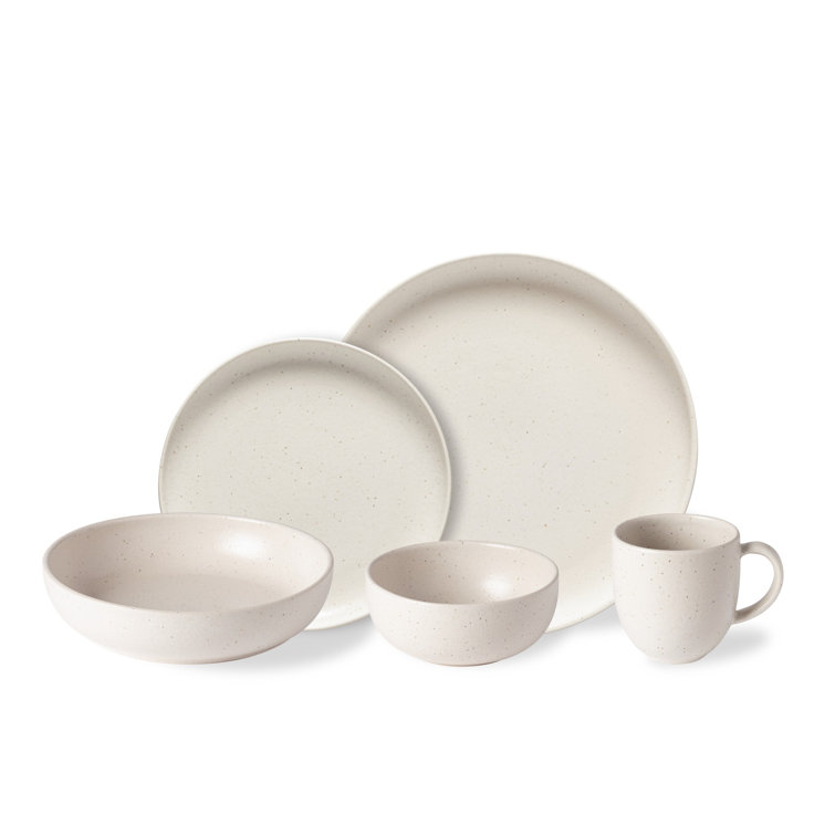 Pacifica Vanilla White 5-Piece Stoneware Dinnerware Set