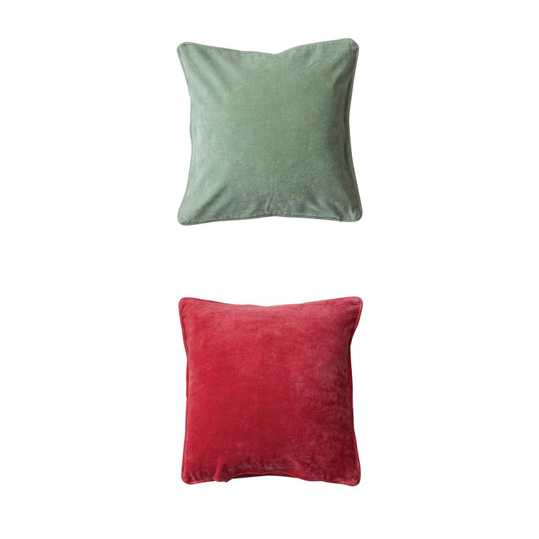 20" Multicolor Cotton Chambray Holiday Reindeer Throw Pillow Set