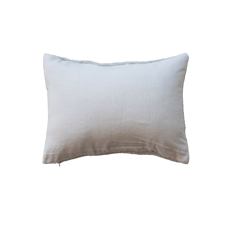 Christmas Cotton Beaded Lumbar Pillow with Velvet Back