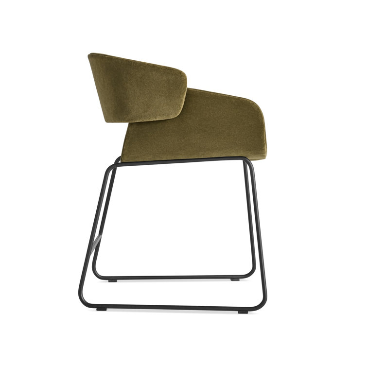 Tait Stone Textured Upholstered Dining Chair with Black Steel Legs