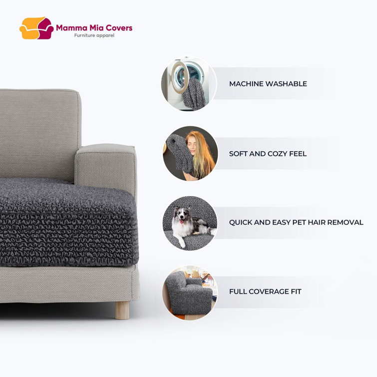 Marsala Stretchy Microfiber Slipcover for Sectional Seat Cushion
