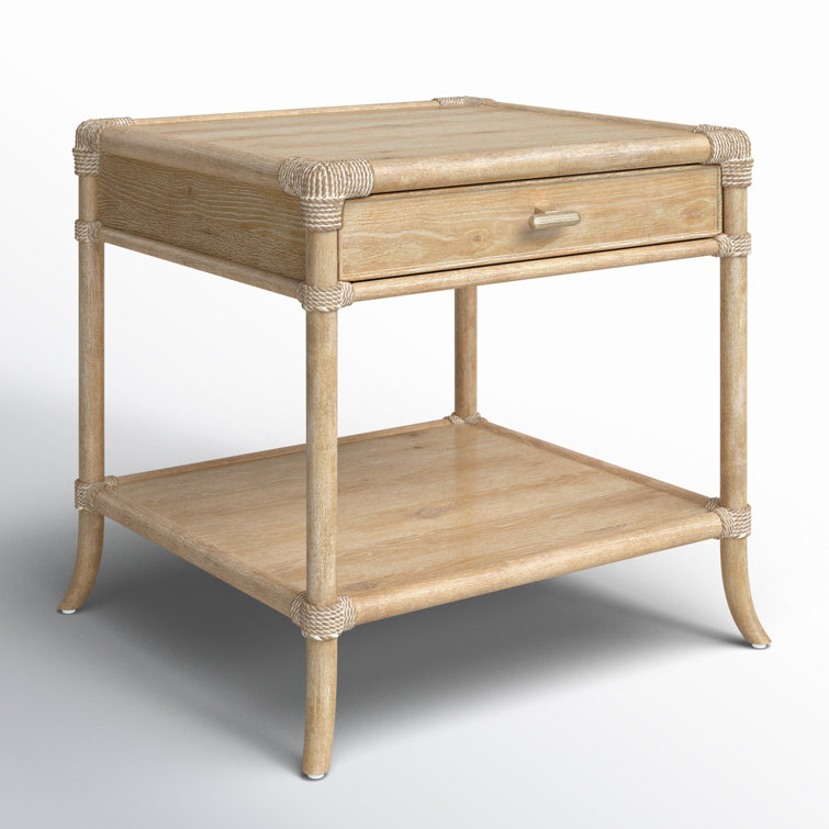 Dune Brown Oak and Maple Veneer End Table with Storage