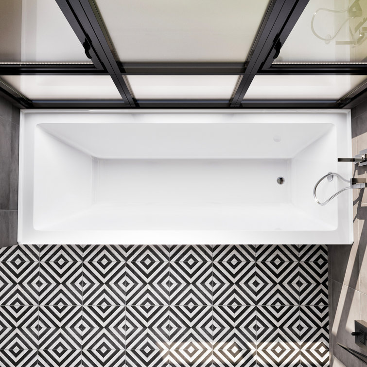 Nova 60'' White Acrylic Alcove Soaking Bathtub