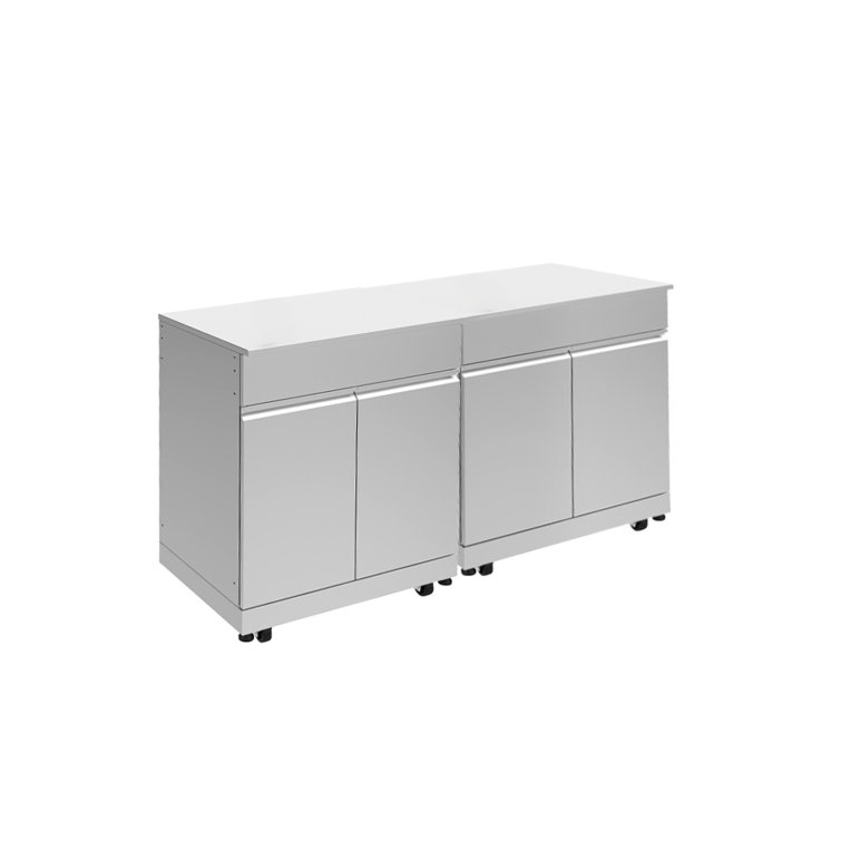 Stainless Steel Double Utility Outdoor Kitchen Cabinet, 64-inch