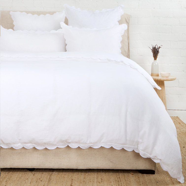White Linen Embroidered Standard Sham