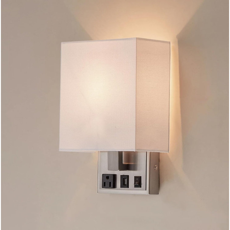 Brushed Nickel 1-Pack Wall Sconce with White Acrylic Shade