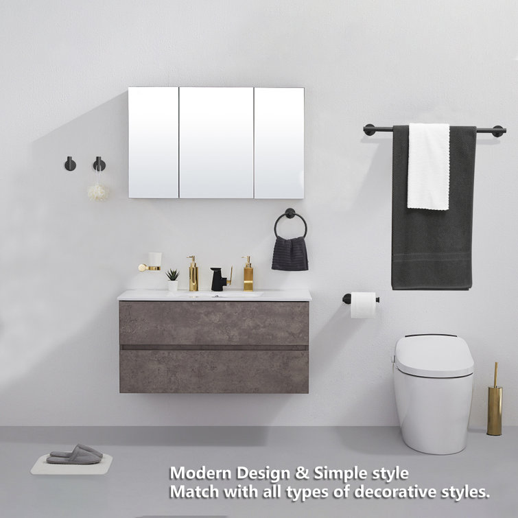 Matte Black Stainless Steel 5-Piece Bathroom Hardware Set