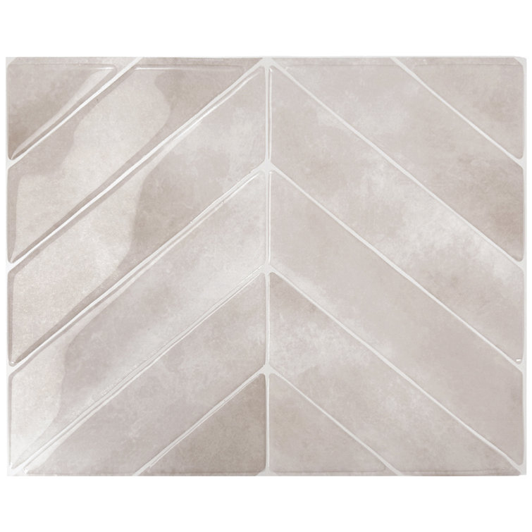 Pink Matte Chevron Peel and Stick Backsplash Tile Set
