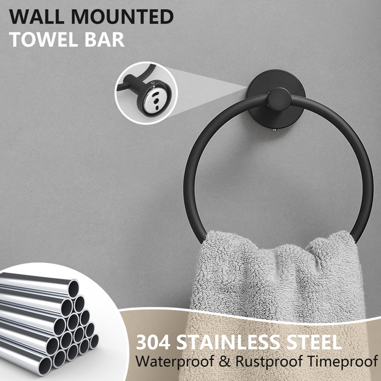 Matte Black Stainless Steel 4-Piece Bathroom Hardware Set