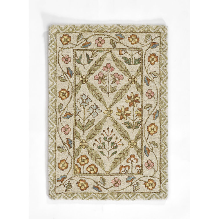 Cotswold Green Handmade Tufted Wool 2' x 3' Area Rug