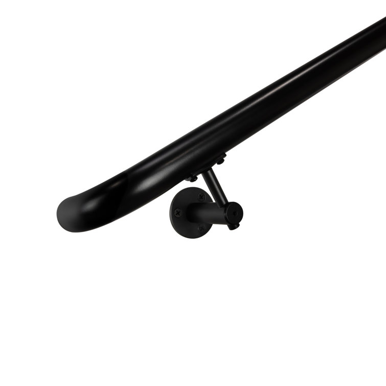 1.5 Foot Satin Black Aluminum Indoor/Outdoor Handrail Kit