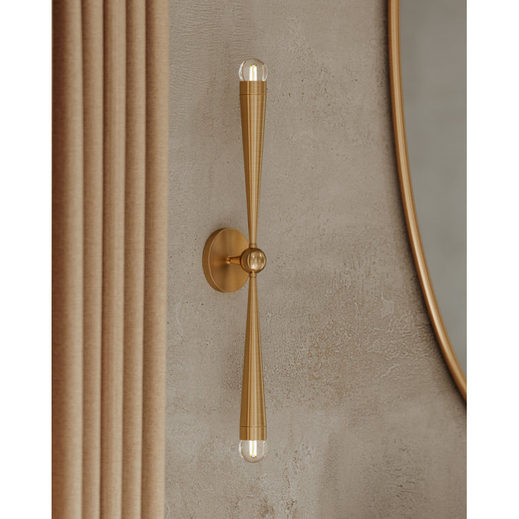 Keanu Patina Brass 34" Modern Wall Sconce