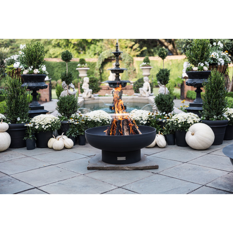 Harrogate Round Black Steel Wood Burning Fire Pit