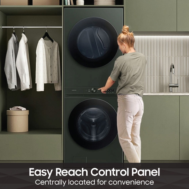 Brushed Black Stainless Steel Smart Gas Washer and Dryer Set