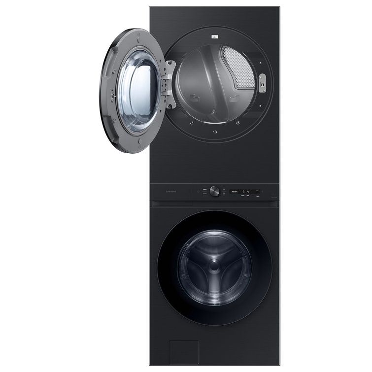 Brushed Black Stainless Steel Smart Gas Washer and Dryer Set