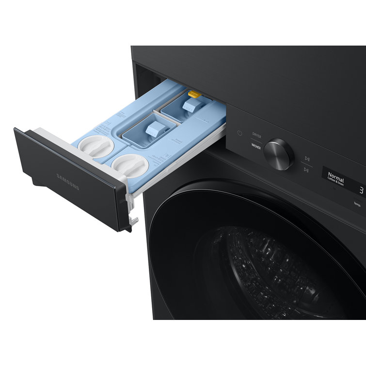 Brushed Black Stainless Steel Smart Gas Washer and Dryer Set