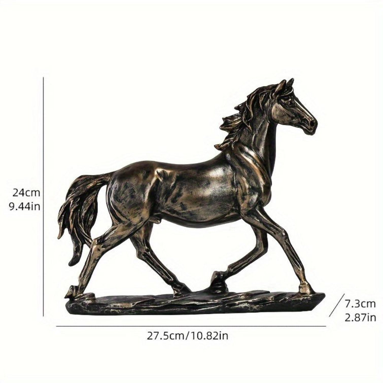 Antique Copper Handcrafted Running Horse Metal Statue