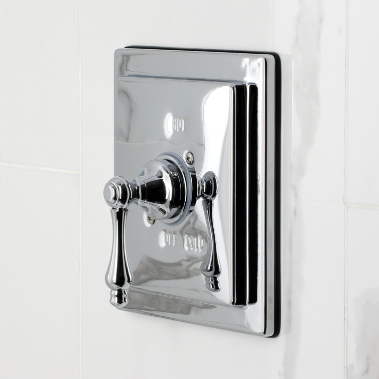 Polished Chrome Wall Mounted Rain Shower Faucet Set