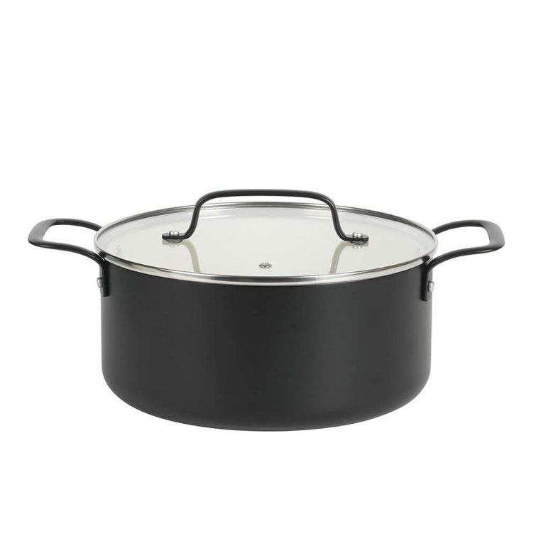 Emmeline 12-Piece Black Nonstick Aluminum Cookware Set