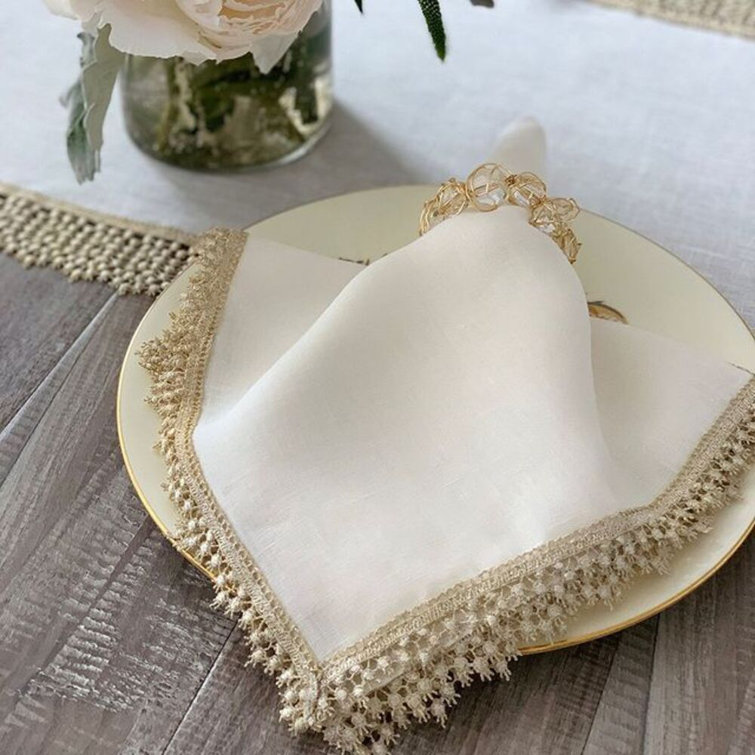 Elegant Gold and Crystal Bauble Napkin Rings Set