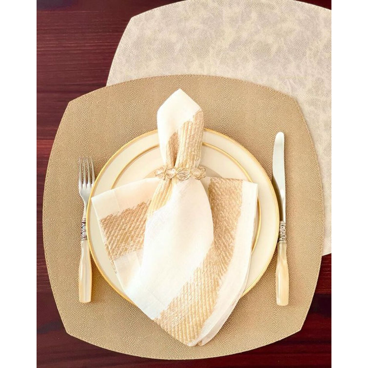 Elegant Gold and Crystal Bauble Napkin Rings Set