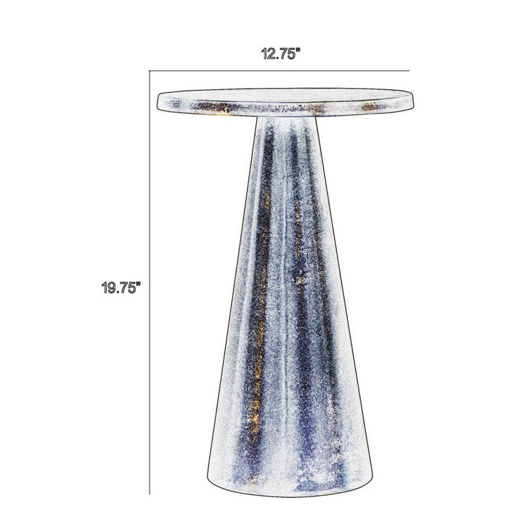 Antique Brass Aluminum Pedestal Accent Table