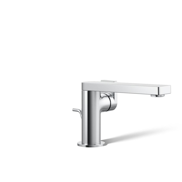 Composed Minimalist Polished Chrome Single-Handle Bathroom Faucet