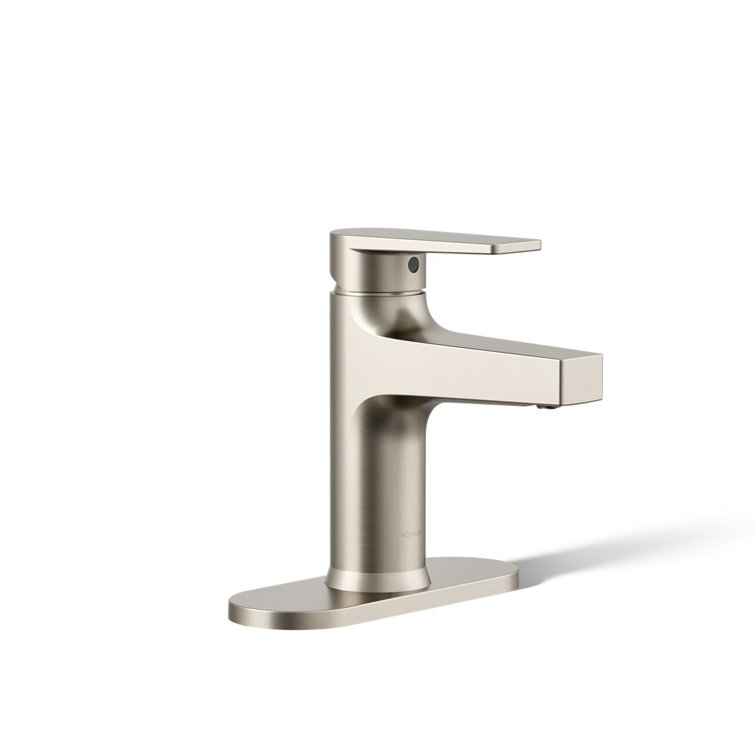 Taut Transitional Single-Handle Brushed Nickel Bathroom Faucet