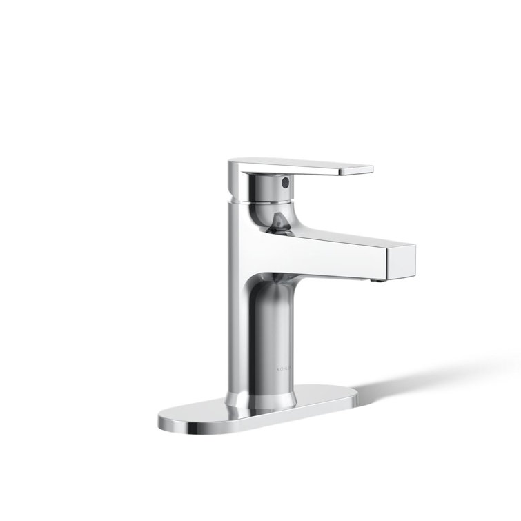 Polished Chrome Single-Handle Bathroom Faucet with Escutcheon