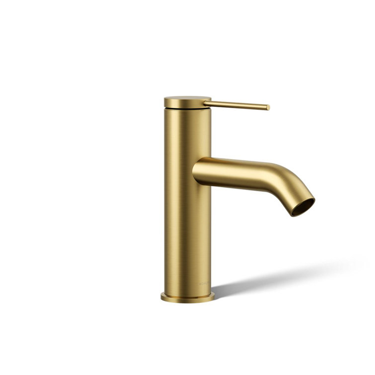 Vibrant Brushed Moderne Brass Single-Handle Bathroom Sink Faucet