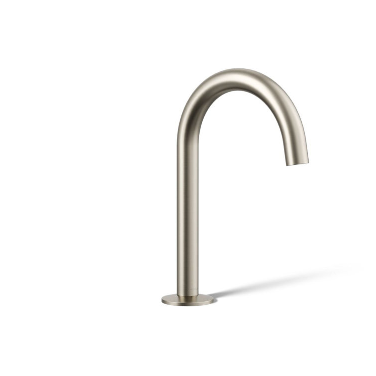 Vibrant Brushed Nickel Modern Bathroom Sink Spout 26.81"