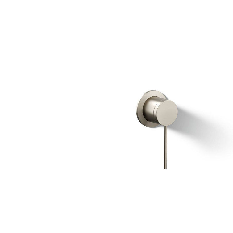 Brushed Nickel Wall-Mount Lever Bathroom Faucet