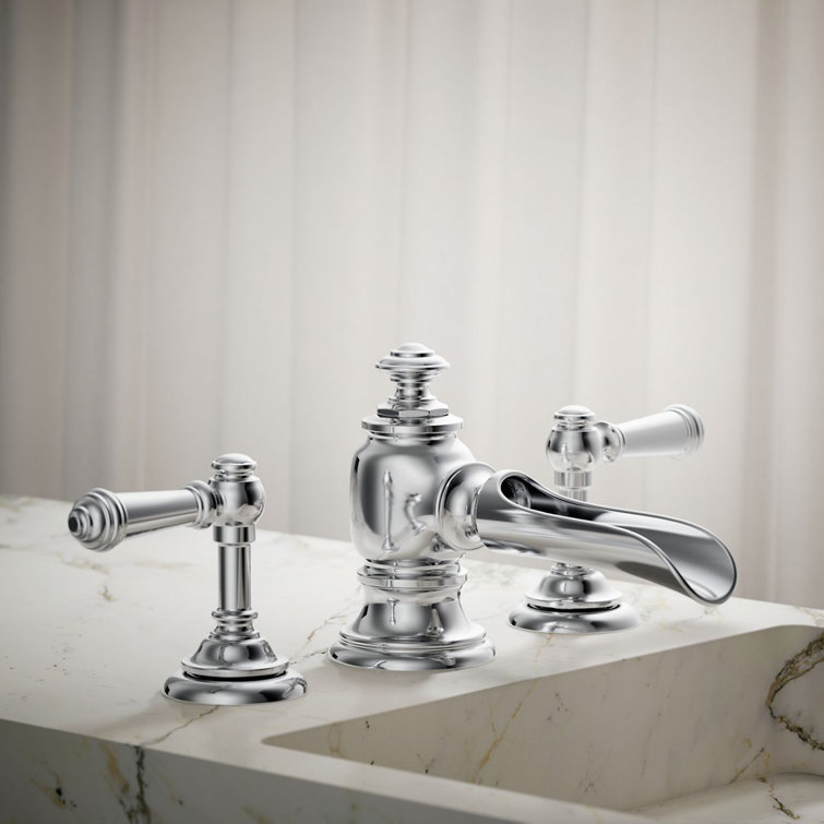 Artifacts Polished Chrome Widespread Bathroom Faucet with Touch Activation